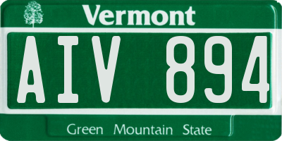 VT license plate AIV894