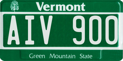 VT license plate AIV900
