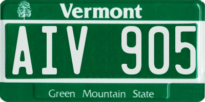 VT license plate AIV905