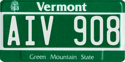 VT license plate AIV908
