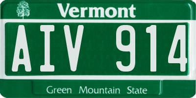 VT license plate AIV914
