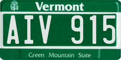 VT license plate AIV915