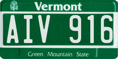 VT license plate AIV916