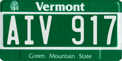 VT license plate AIV917