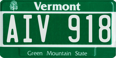 VT license plate AIV918