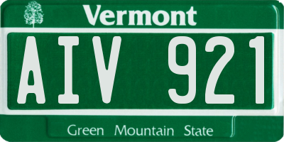 VT license plate AIV921
