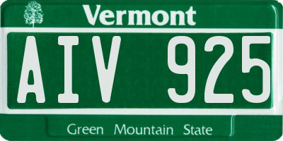 VT license plate AIV925