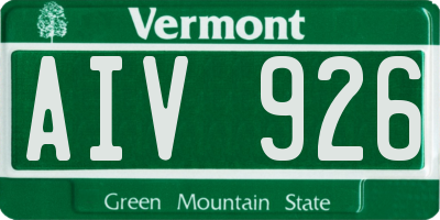 VT license plate AIV926