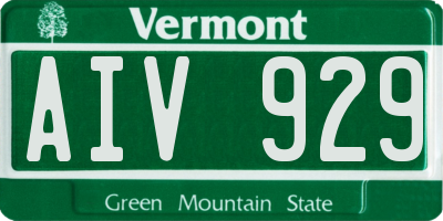 VT license plate AIV929