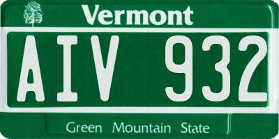 VT license plate AIV932