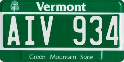 VT license plate AIV934