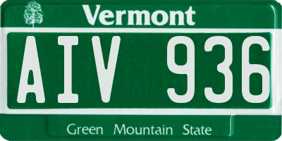VT license plate AIV936