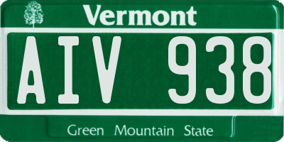 VT license plate AIV938