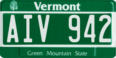 VT license plate AIV942