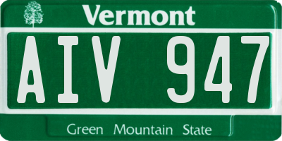VT license plate AIV947