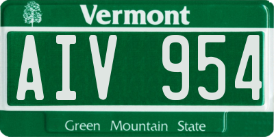VT license plate AIV954