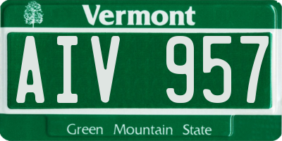 VT license plate AIV957
