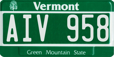 VT license plate AIV958