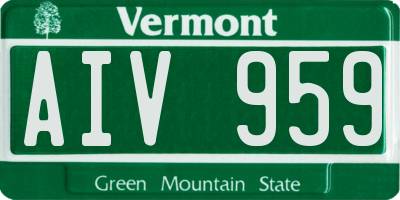 VT license plate AIV959