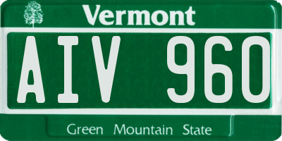 VT license plate AIV960