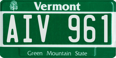 VT license plate AIV961
