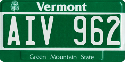 VT license plate AIV962