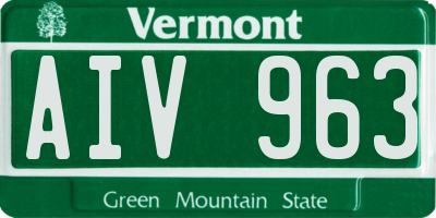 VT license plate AIV963