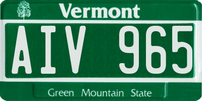 VT license plate AIV965