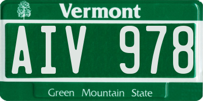 VT license plate AIV978