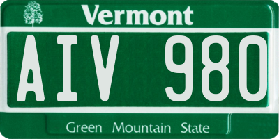 VT license plate AIV980