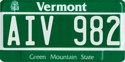 VT license plate AIV982