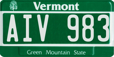 VT license plate AIV983