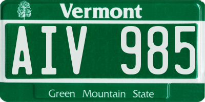 VT license plate AIV985