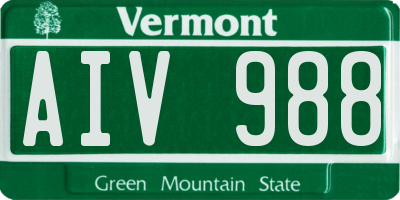 VT license plate AIV988