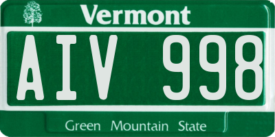VT license plate AIV998