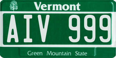 VT license plate AIV999
