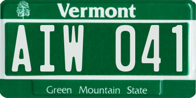 VT license plate AIW041