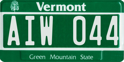 VT license plate AIW044