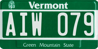 VT license plate AIW079