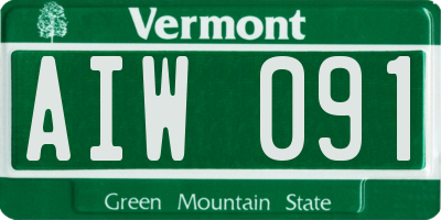 VT license plate AIW091