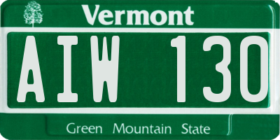 VT license plate AIW130