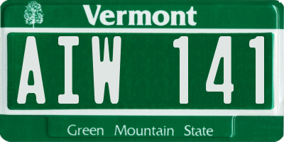 VT license plate AIW141