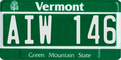 VT license plate AIW146