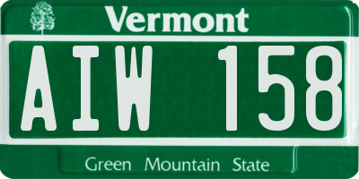 VT license plate AIW158