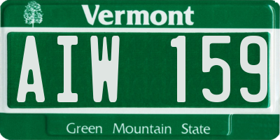 VT license plate AIW159