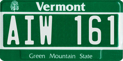 VT license plate AIW161