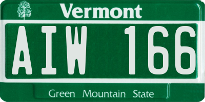 VT license plate AIW166
