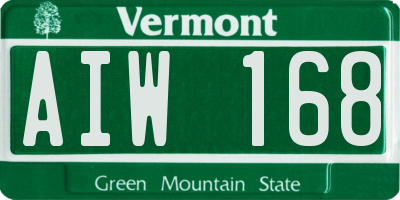 VT license plate AIW168