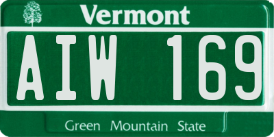 VT license plate AIW169
