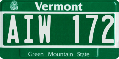 VT license plate AIW172
